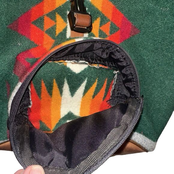 Pendleton Vintage 90s Wool Leather Mini Backpack Aztec Southwestern PRISTINE - Picture 6 of 13